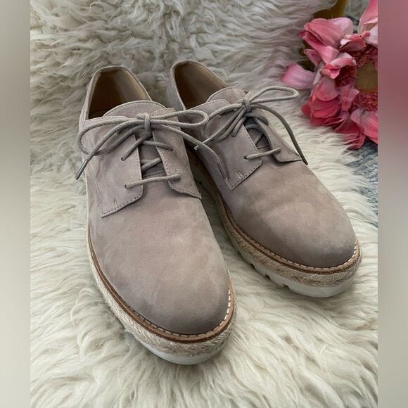 Eileen Fisher Everly Derby Lace-Up Shoes Nubuck Suede  7 - Picture 1 of 8